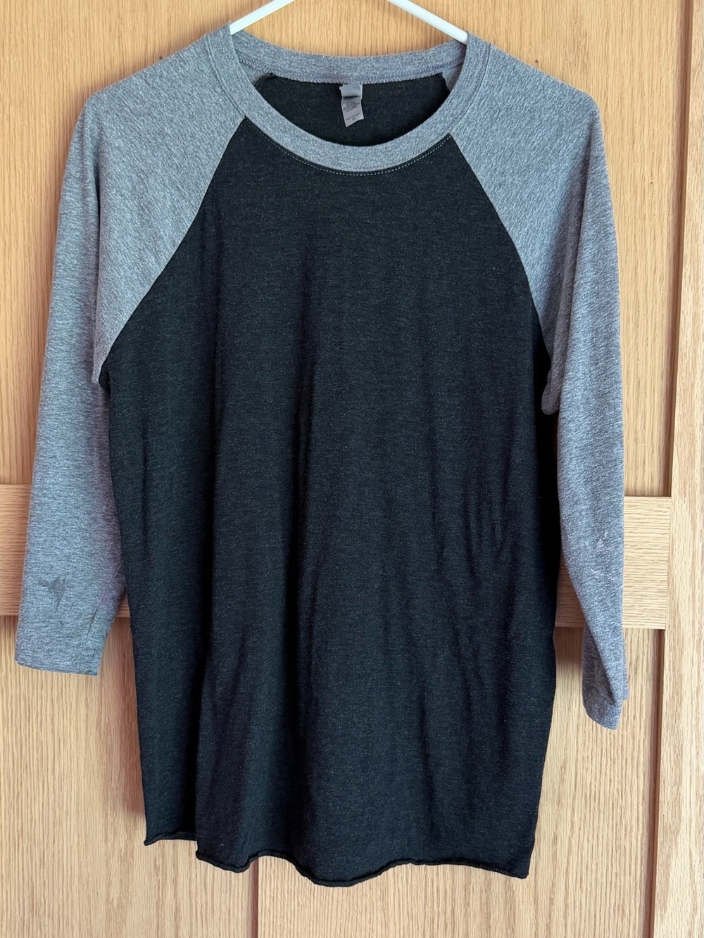 Next Level Apparel Black Body with Gray Raglan Tee